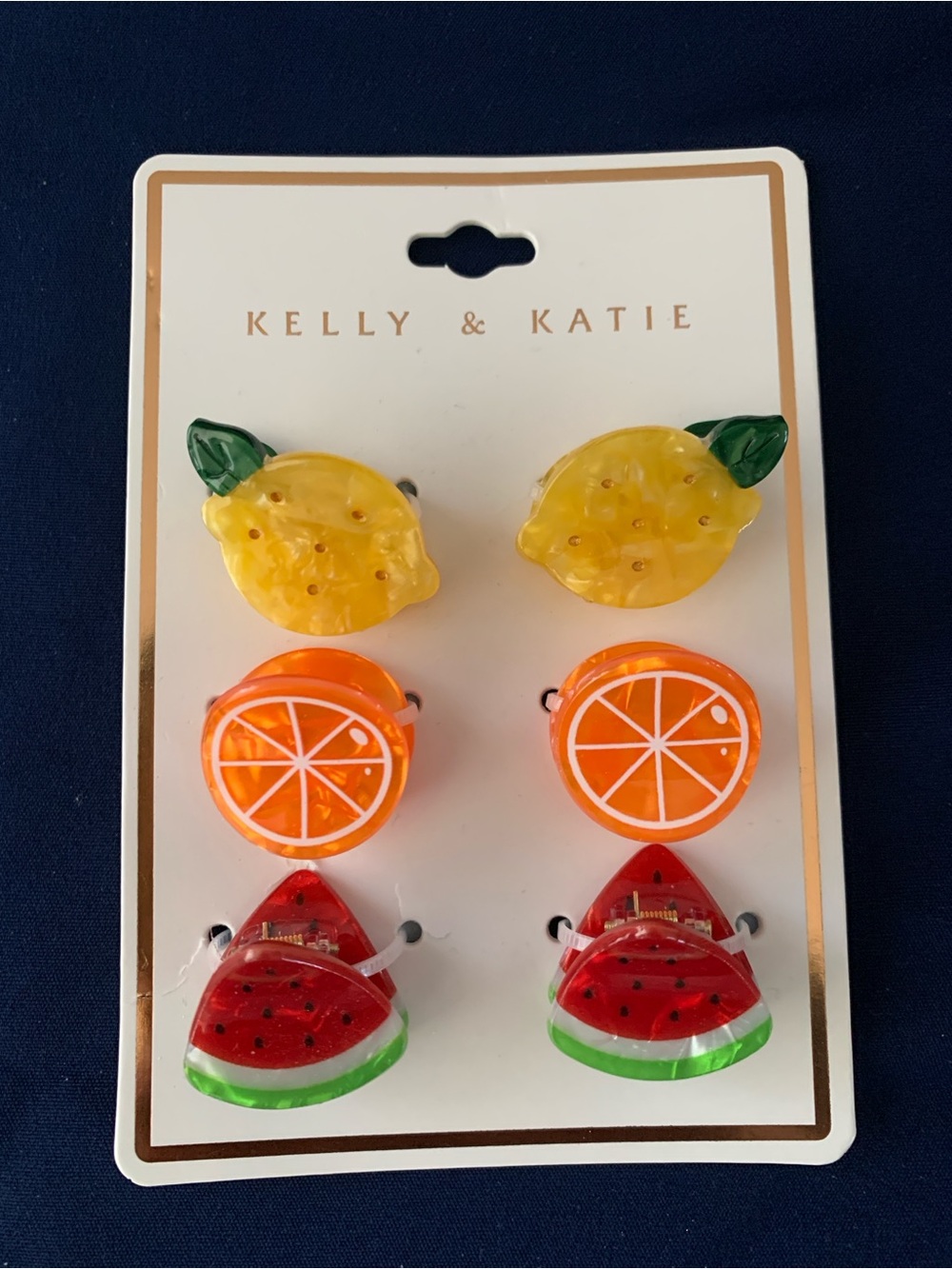 NWT Kelly & Katie Fruit Mini Hair Clips - 6 Pack